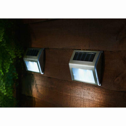 4pcs Solar Powered Stainless Steel Fence & Path Lights
