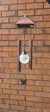 Solar Powered Wind Chime and Solar Light - Colour Changing-Bronze
