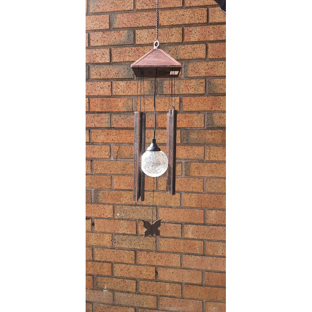 Solar Powered Wind Chime and Solar Light - Colour Changing-Bronze