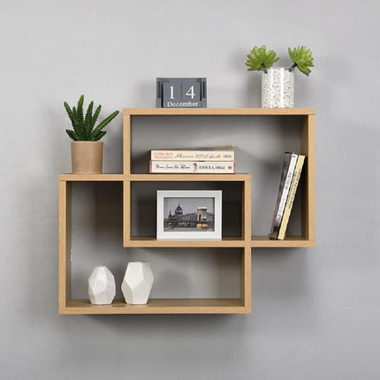 Space Saving Multi Compartment Floating Wall Shelves Display Shelf