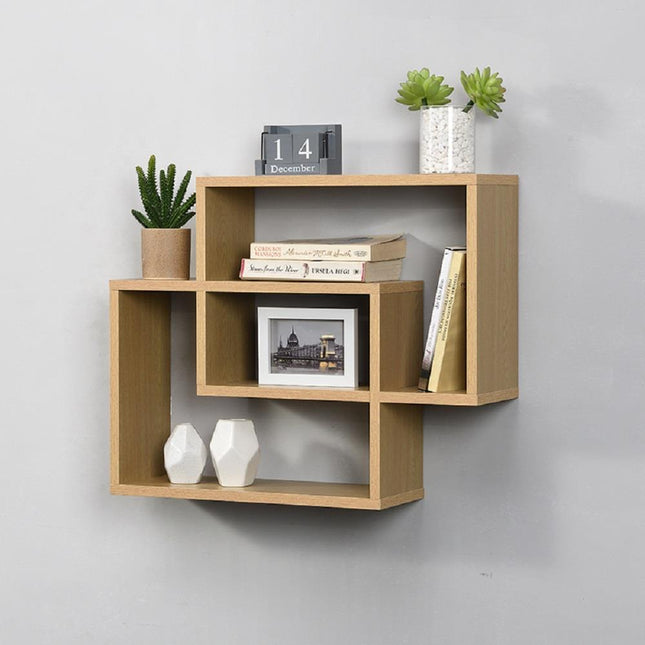Space Saving Multi Compartment Floating Wall Shelves Display Shelf