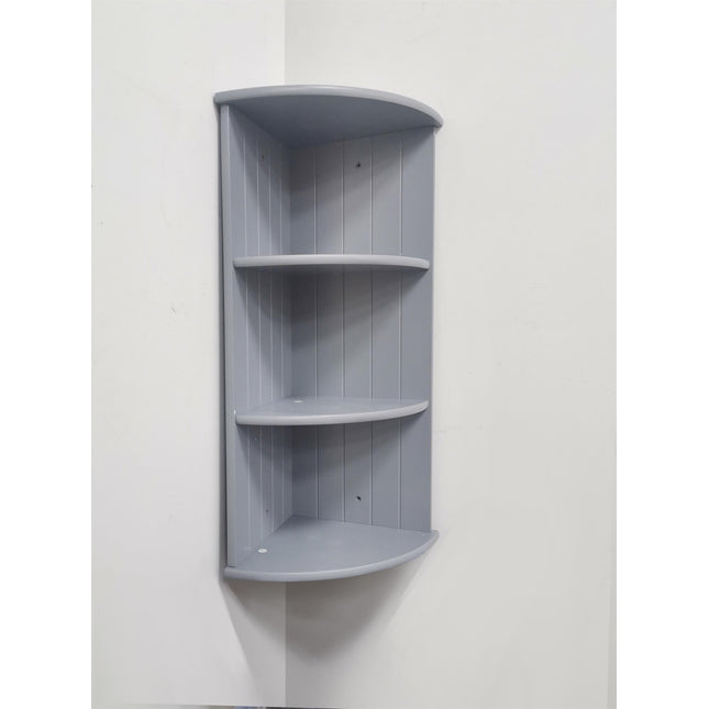 3 Tier Wall Corner Shelf Storage - Bathroom Shelving-Grey