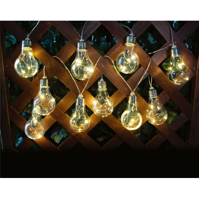 Solar Light Bulb String Lights 10pk - Warm White