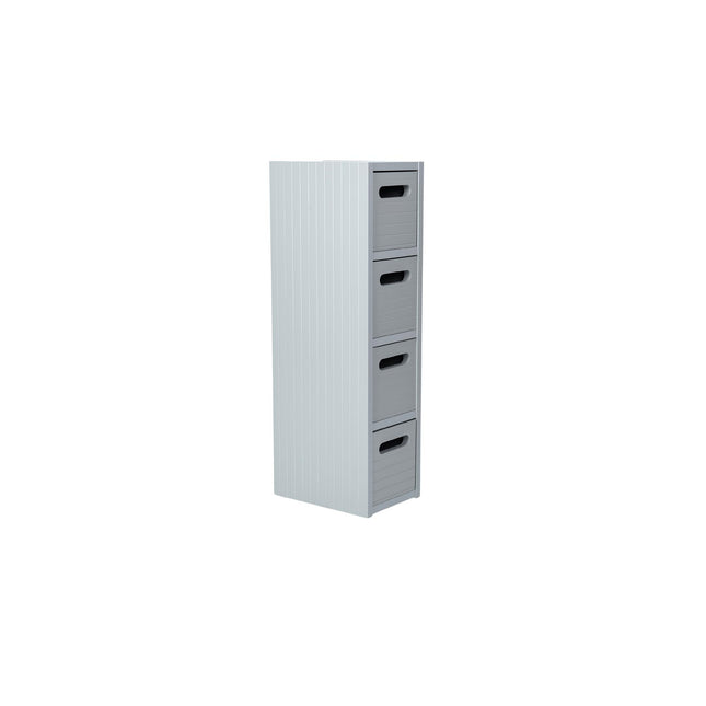 4 Drawer Chest Cabinets Storage Unit Bathroom Home Grey -0314