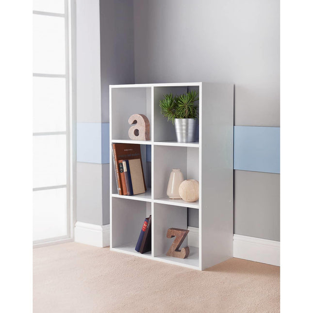 6 Cube Shelving Unit White Storage Display Organiser Bookcase Freestanding Shelf Cabinet