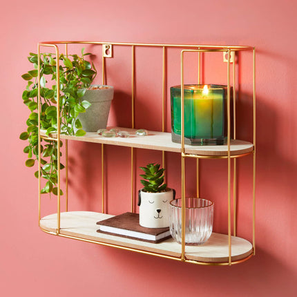 2 Tier Shelf Gold