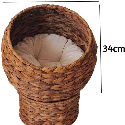 Round Pet House Natural Rattan Bed
