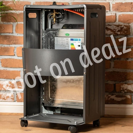 spot on dealz® 4.2kw Calor Gas Heaters for Home Portable Heater Indoor Gas Fires for Living Room Office with Regulator & Hose 3 Heating Level Settings Small Foldable Design Black