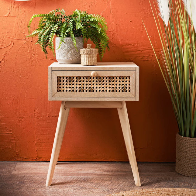 Urban Paradise 1 Drawer Bedside Table - Natural