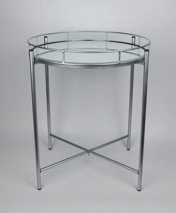 Tray Table with Mirror - Sliver