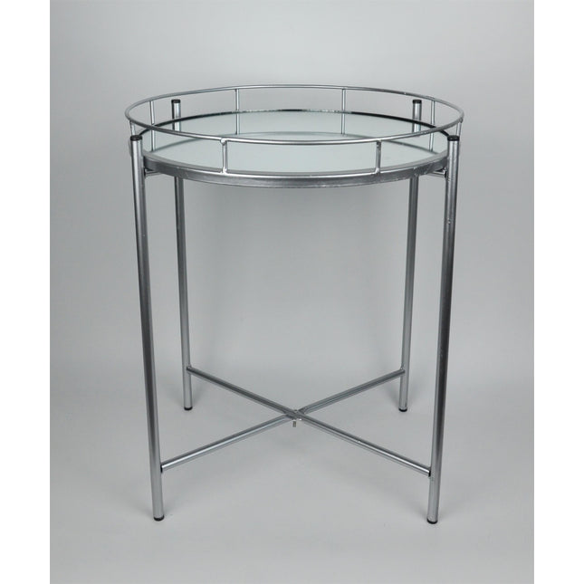 Tray Table with Mirror - Sliver