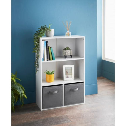 2 Cube 2 Shelves Bookcase Unit