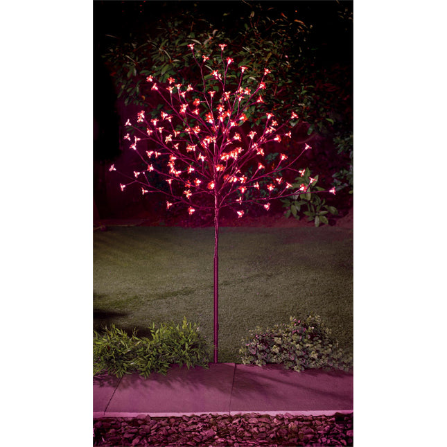 4ft 128 LED Blossom Tree Red Christmas Decorative Light Tree Indoor Home Decor