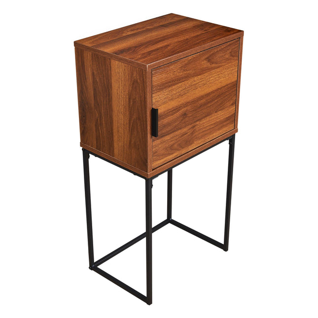Bedside Tables Set of 2 with Drawers Narrow Wooden Tall Bedside Cabinets Nightstands