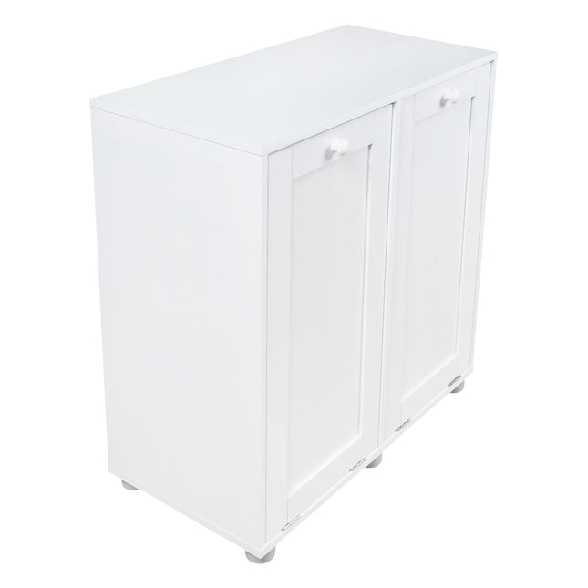 Laundry Storage Cabinet with 2 Hampers Clothes Sorter Washing Room Organiser