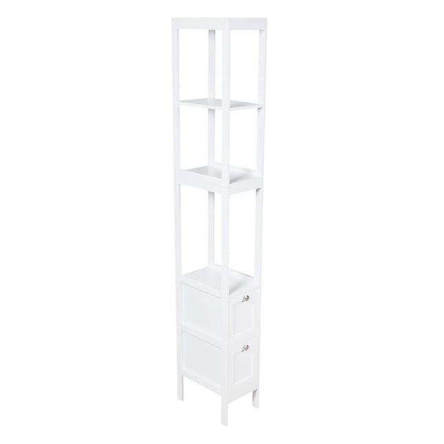 Tall Boy Bathroom Storage Cabinet Slim Bathroom Organiser Unit with Shelves