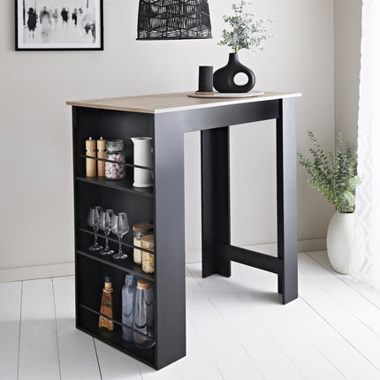 Rectangular Breakfast Bar Table With Storage-S77