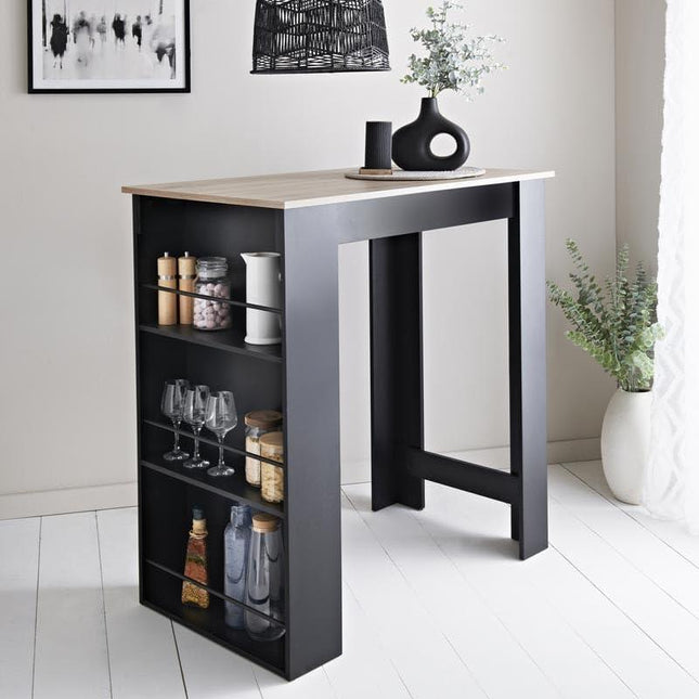 Breakfast Bar Table with Storage Rectangular Kitchen Dining Table Home Furniture
