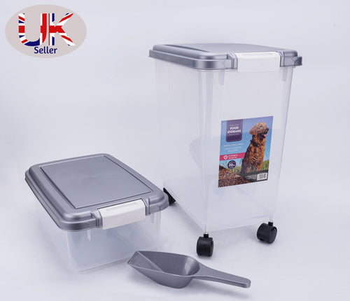 3 Piece Pet Food Storage Containers Plastic Airtight for Pets Dog Birds Animals