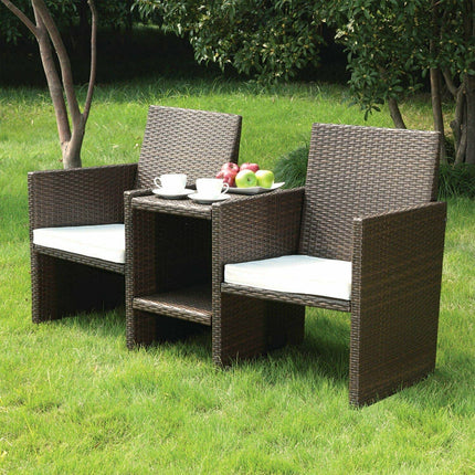 Rattan Garden Furniture Sets 2 Seater Rattan Love Seat Sofa Companion Set Indoor & Outdoor Use