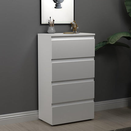 4 Drawer Bedside Cabinet Small Chest of Drawers - White