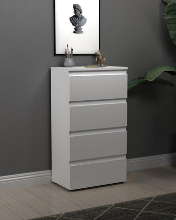 4 Drawer Bedside Cabinet Small Chest of Drawers - White