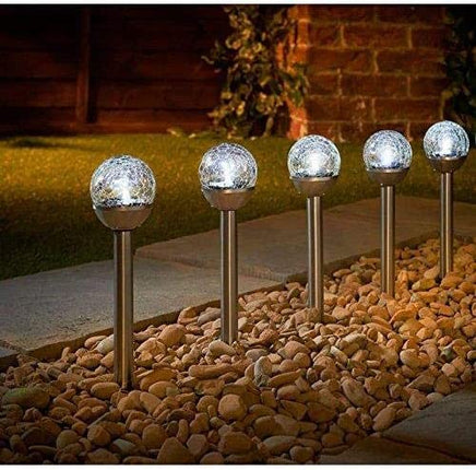 5pk Solar Garden Lights Outdoor Stake Pathway Lighting