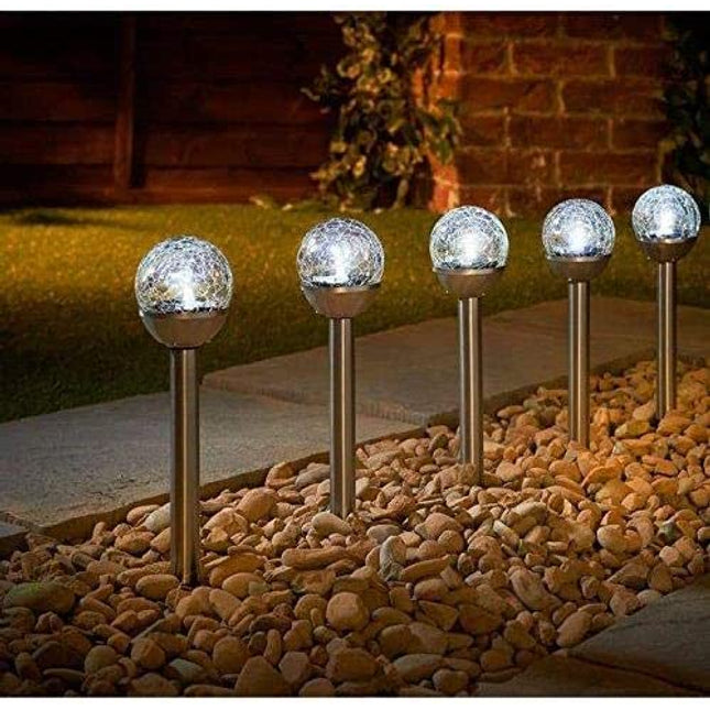 5pk Solar Garden Lights Outdoor Stake Pathway Lighting