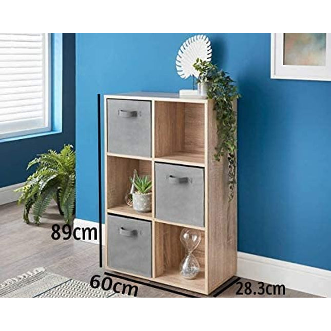 6 Cube Storage Bookcases and Shelving Units - Oak
