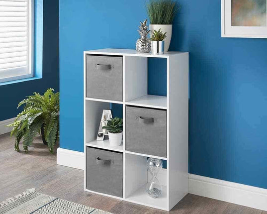 6 Cube Storage Bookcases and Shelving Units - White