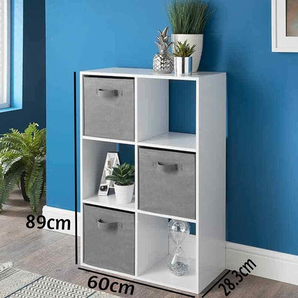 6 Cube Storage Bookcases and Shelving Units - White