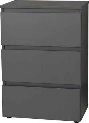 3 Drawer Bedside Cabinet Small Chest of Drawers - Grey
