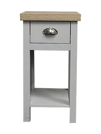 1 Drawer Bedside Cabinet Small Storage With Shelf - Grey