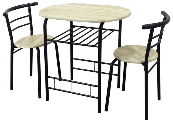 Small Dining Table and 2 Chairs Set Kitchen - Oak