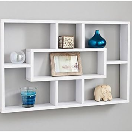 Floating Shelves for Bedroom Multi Compartment - White