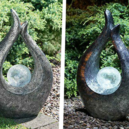 Garden Sculpture & Statues Solar Lights Outdoor Garden Ornaments Silver