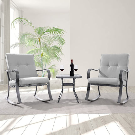 Outdoor Garden Rocking Patio Table and Chairs Furniture