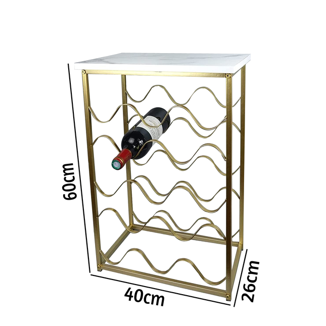 4 Tier Wine Rack Free Standing Bottle Holder Storage Stand Gold